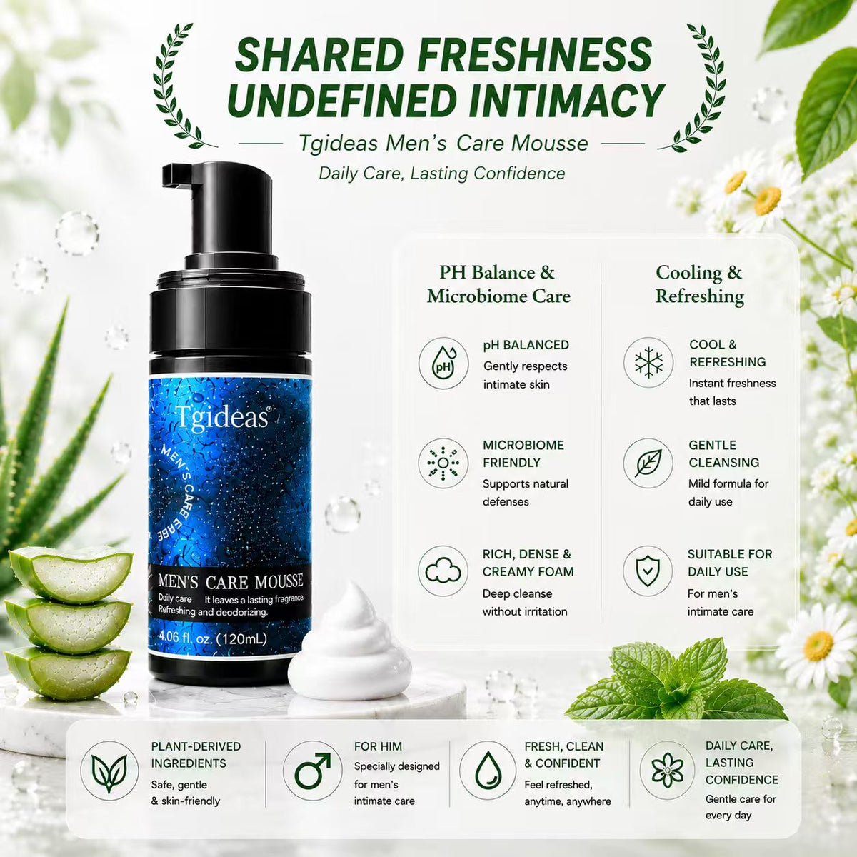 Tgideas Intimate Cleansing Mousse for Men & Women