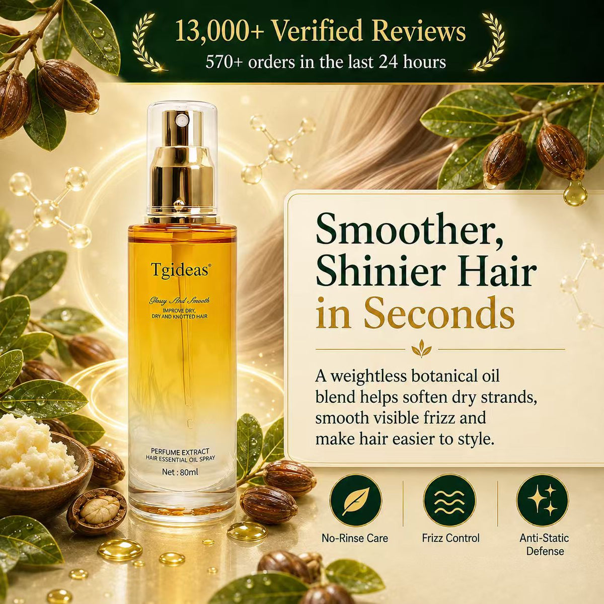 Tgideas® Strengthening Hair & Scalp Conditioning Oil Spray