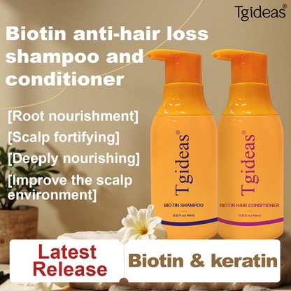 Tgideas Biotin Shampoo & Conditioner Set for Thinning Hair – Thickening & Strengthening Duo for Women and Men, Anti‑Breakage, 13.53 fl oz x 2-zrl