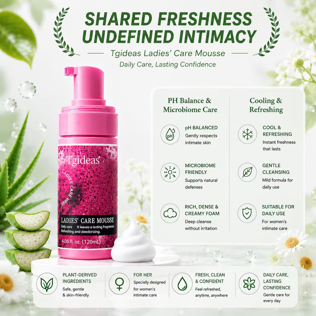 Tgideas Intimate Cleansing Mousse for Men & Women