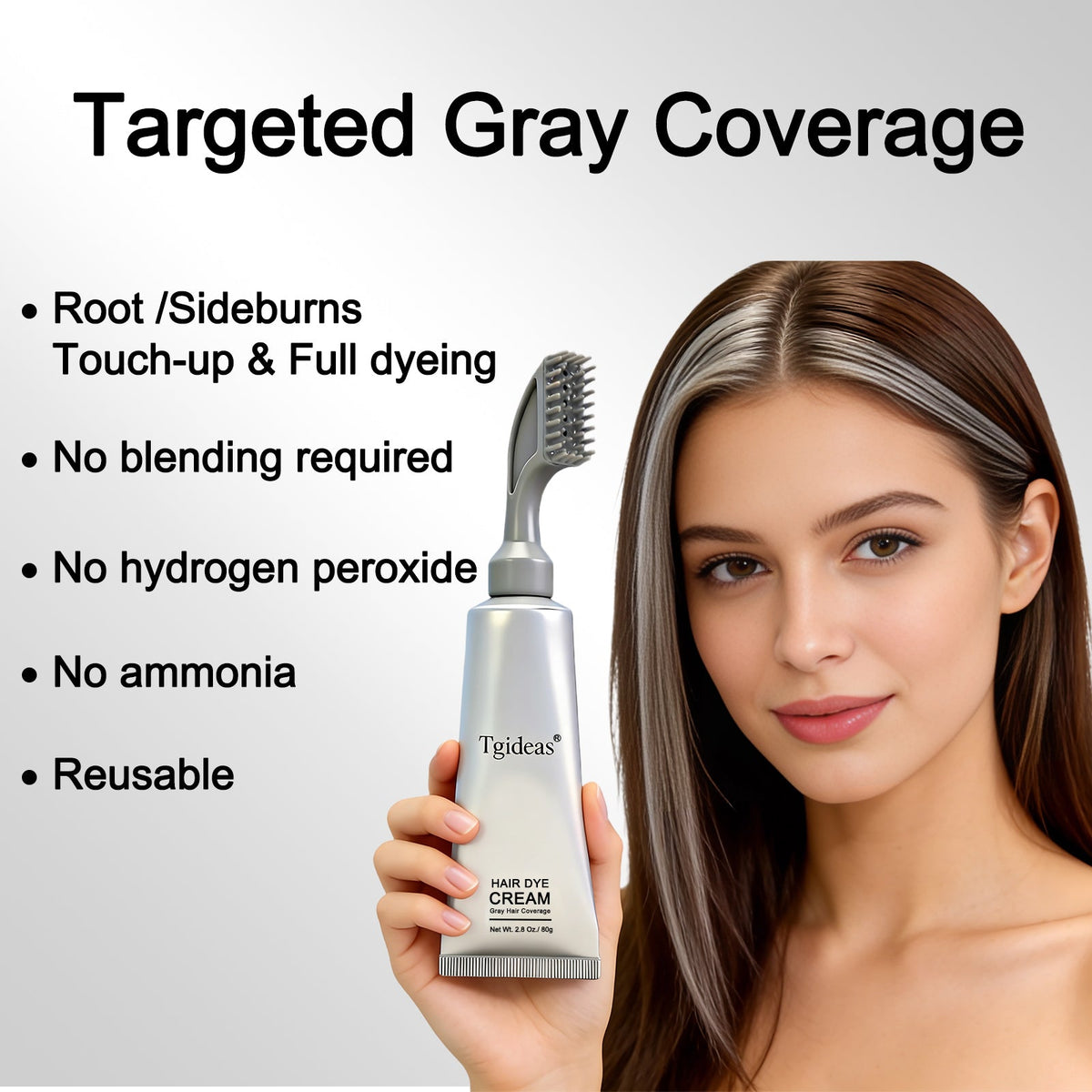 Tgideas Comb‑In Hair Dye Cream for Gray Coverage – Natural Black & Dark Brown-zrl