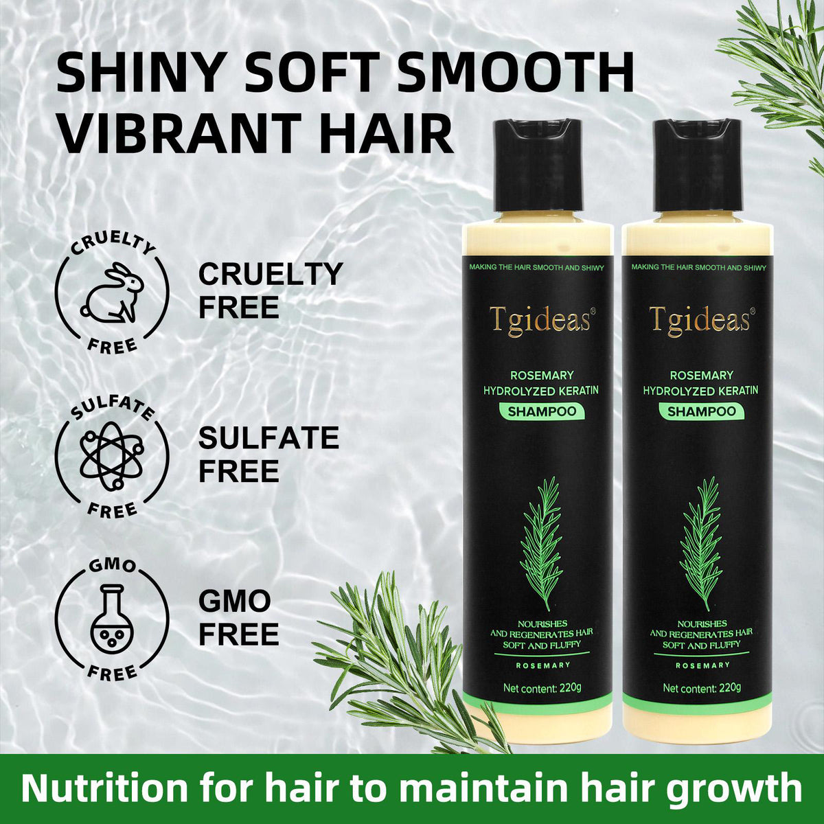 Tgideas® Rosemary Shampoo | Hair Growth & Anti-Dandruff Scalp Treatment