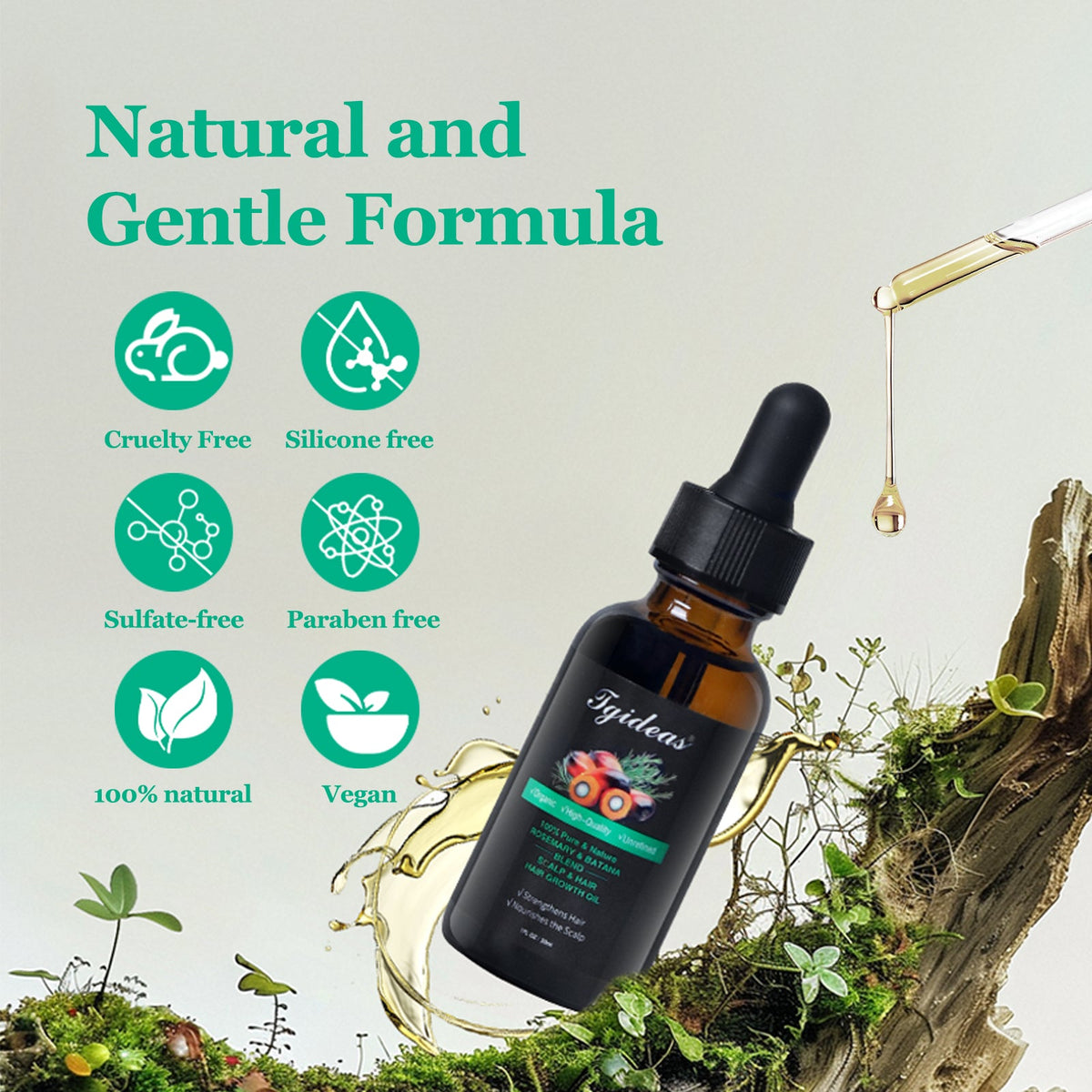 Tgideas® Batana & Rosemary Hair Oil: Anti-Shedding & Growth Treatment